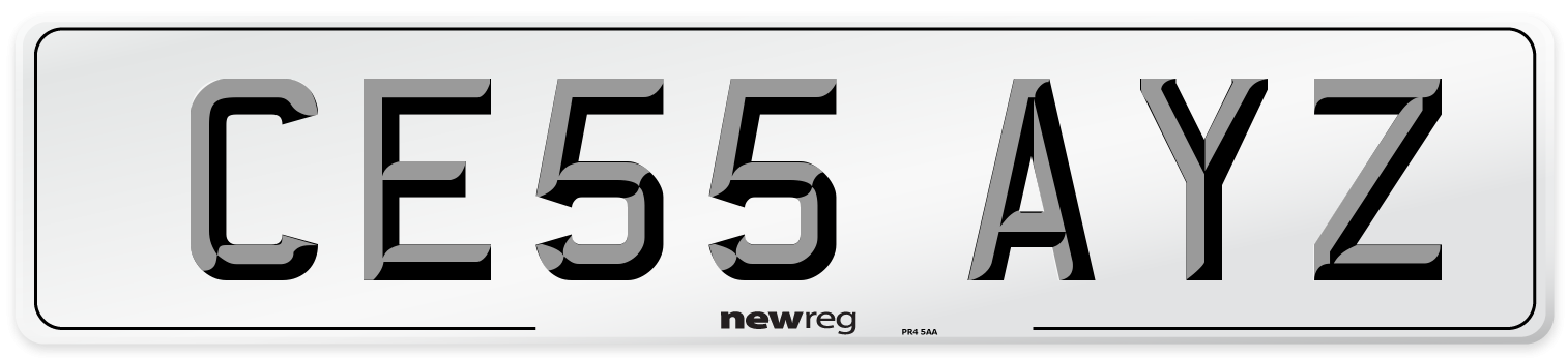 CE55 AYZ Number Plate from New Reg